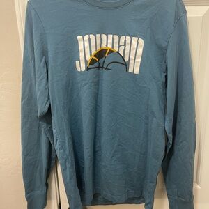 Jordan Gray Long Sleeve Tee with Red Logo